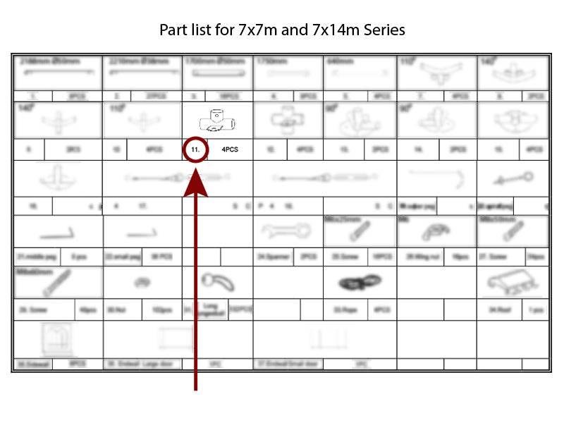 3-ways connector, Ø42+Ø54 mm