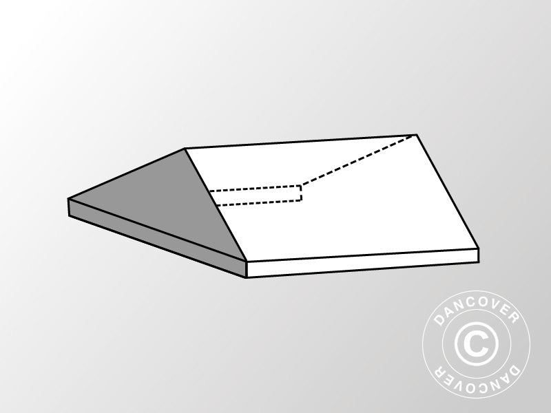 4m roof cover end section for SEMI PRO CombiTents®, 7x4m, PVC, White
