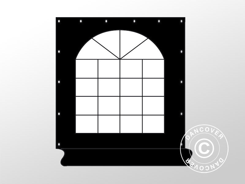 Sidewall with window 2.33 m, polyester, Black