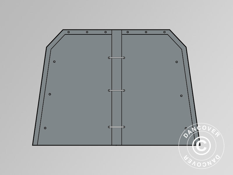 Endwall/door for double garage 5.4x6 m PVC, Grey