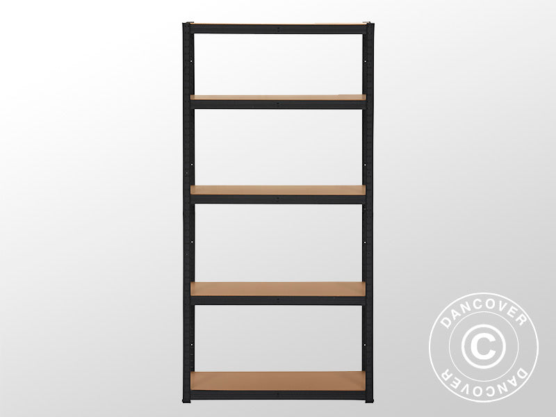 Storage Rack w/5 Shelves, 0.9x0.45x1.8 m, Black