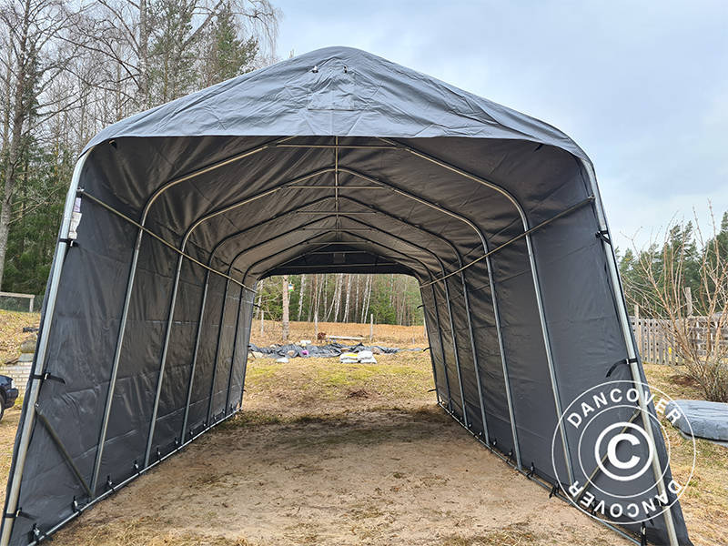 Portable Garage PRO 3.77x7.3x3.18 m PVC, Grey