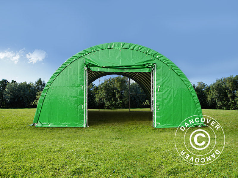 Arched Storage tent 9.15x20x4.5 m, PVC, Green