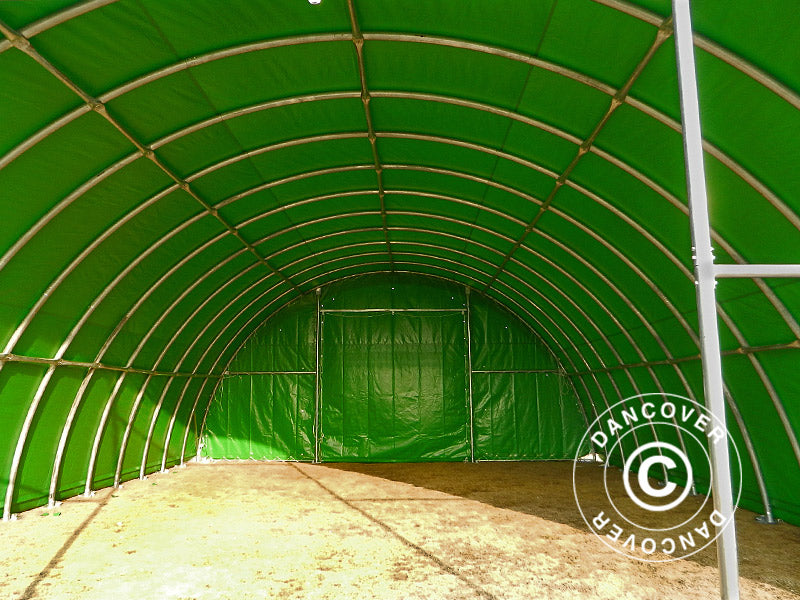 Arched Storage tent 9.15x20x4.5 m, PVC, Green