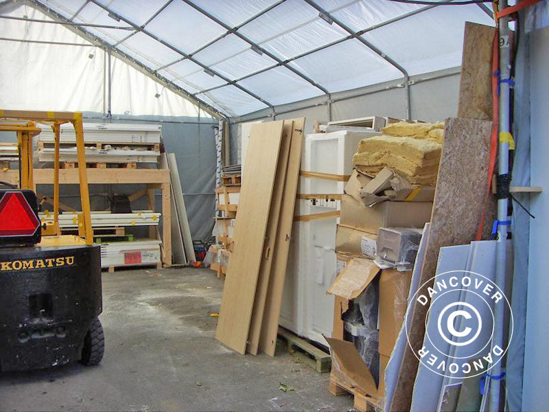 Storage shelter Titanium 8x9x3x5 m, White/Grey