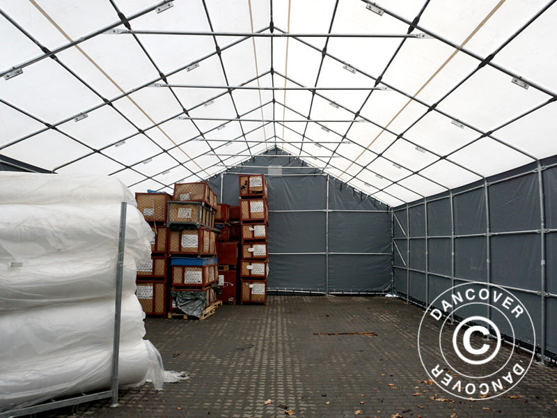 Storage shelter Titanium 8x16.2x3x5 m, White/Grey