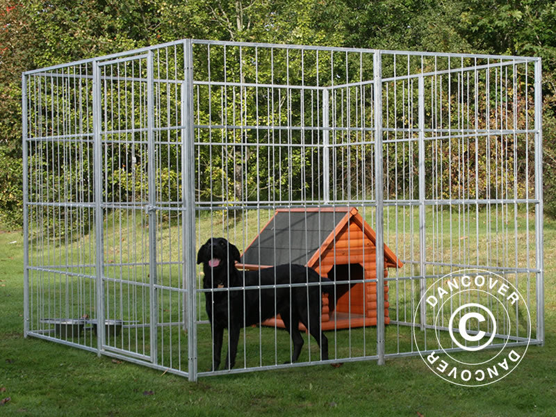 Dog run and kennel, 2.4x2.4x1.8 m, Steel, 5.76 m²