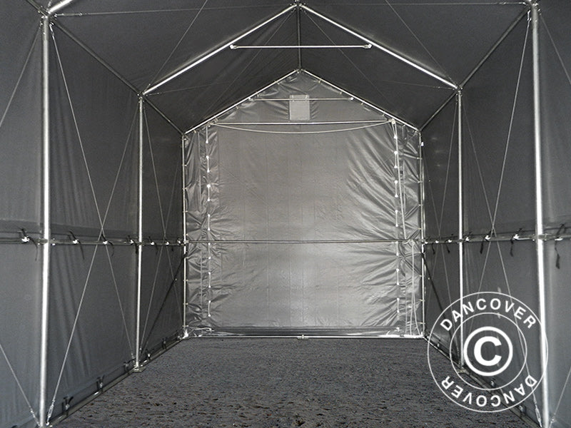 Storage shelter PRO XL 4x10x3.5x4.59 m, PVC, Grey