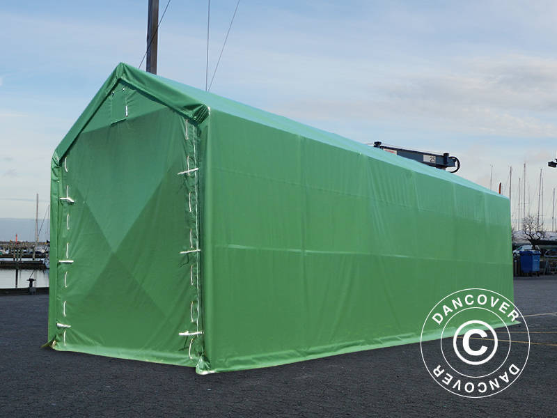 Storage shelter PRO XL 4x12x3.5x4.59 m, PVC, Green