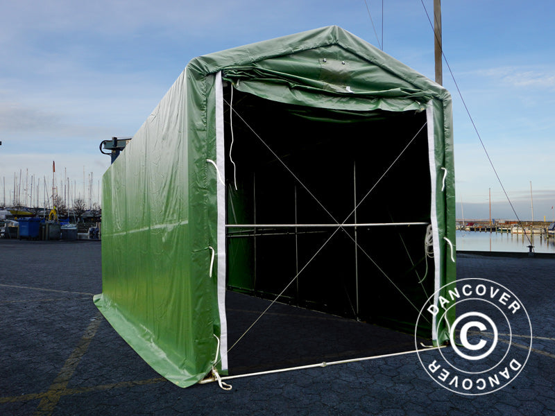 Storage shelter PRO XL 3.5x8x3.3x3.94 m, PVC, Green