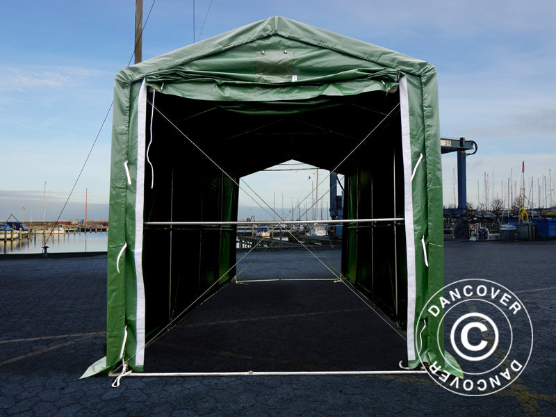 Storage shelter PRO XL 3.5x8x3.3x3.94 m, PVC, Green