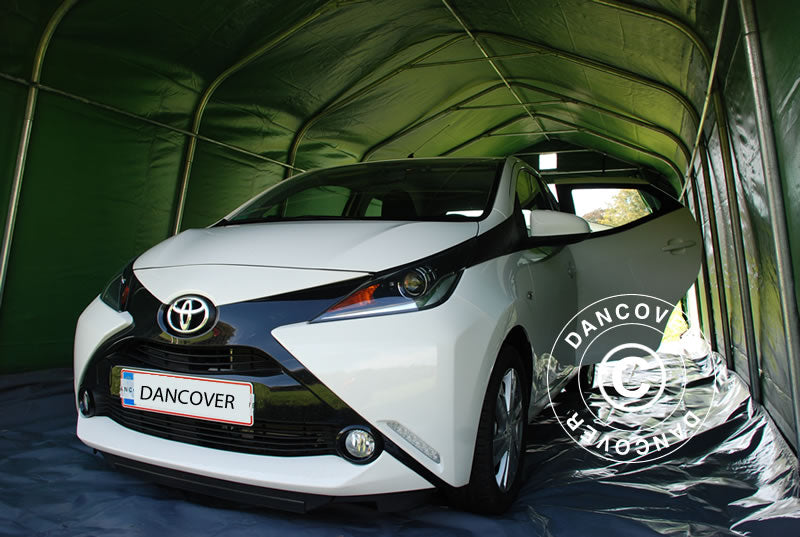 Portable garage PRO 3.6x7.2x2.68 m PVC with ground cover, Green