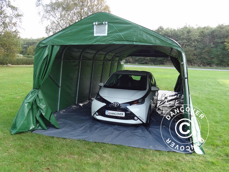 Portable garage PRO 3.6x8.4x2.7 m PVC with ground cover, Green