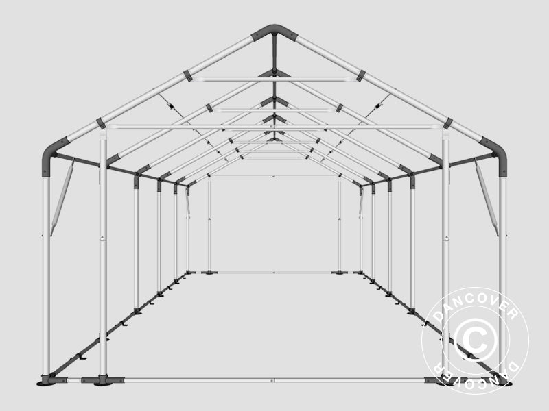 Storage shelter PRO 4x10x2x3.1 m, PVC, Grey