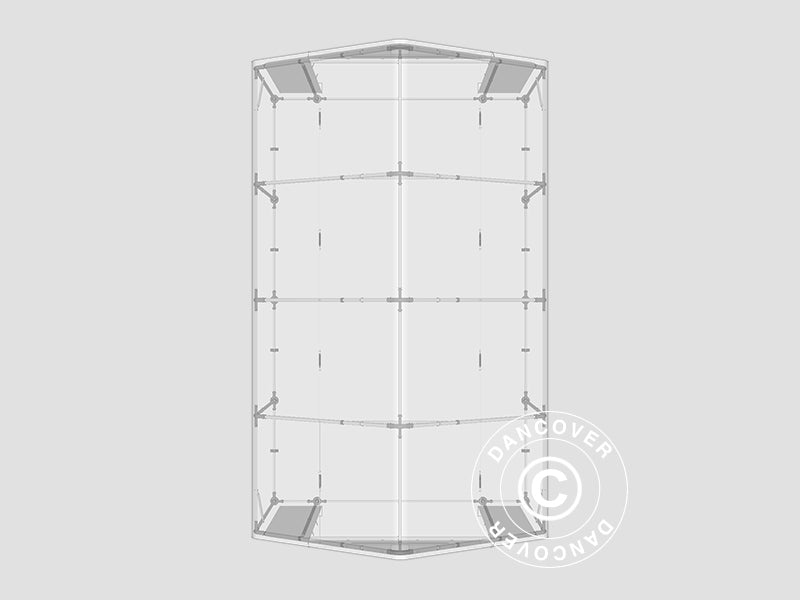 Storage shelter PRO 5x8x2x3.39 m, PVC, Green