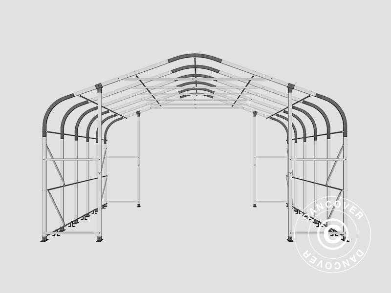 Storage shelter PRO 6x6x3.7 m PVC, Grey