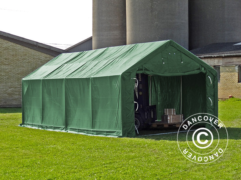Storage shelter PRO 4x8x2.5x3.6 m, PVC, Green