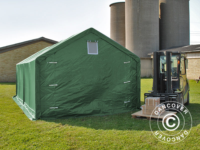 Storage shelter PRO 4x8x2.5x3.6 m, PVC, Green