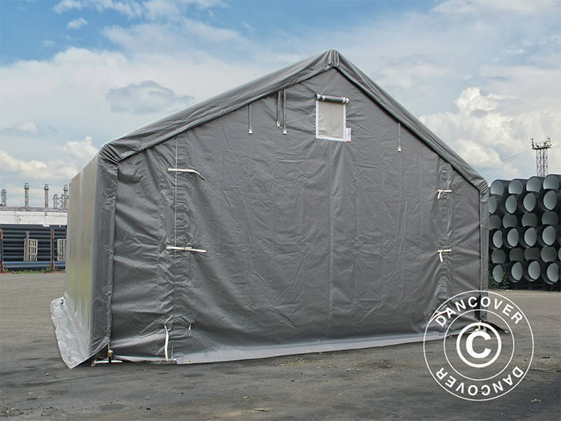 Storage shelter PRO 4x4x2x3.1 m, PVC, Grey