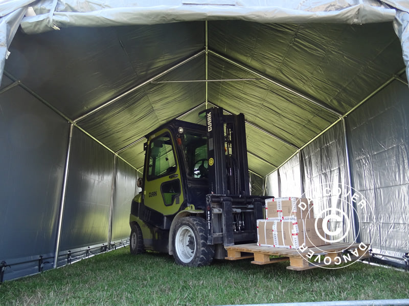 Storage shelter PRO 3x8x2x2.82 m, PVC, Grey