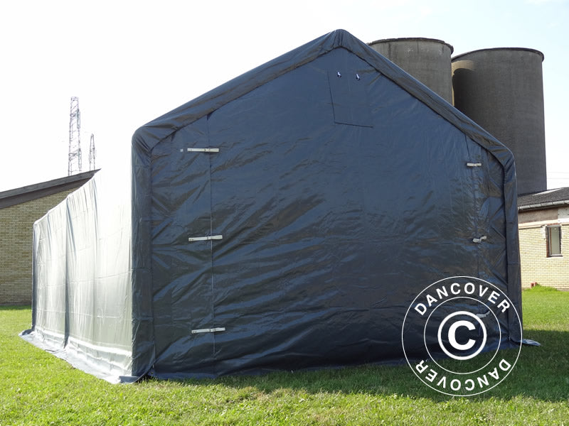 Storage shelter PRO 3x8x2x2.82 m, PVC, Grey