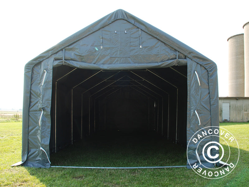 Storage shelter PRO 5x12x2x3.39 m, PVC, Grey