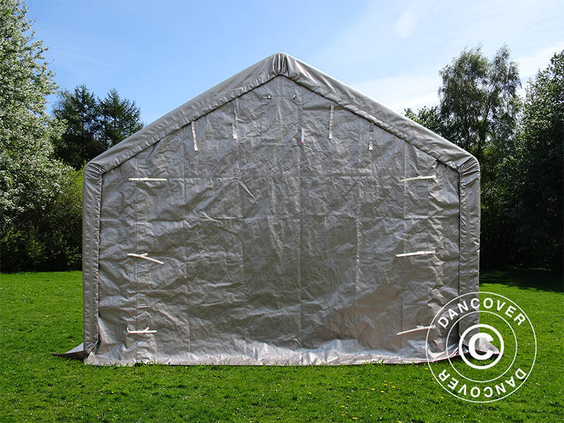 Storage shelter PRO 4x8x2x3.1 m, PE, Grey