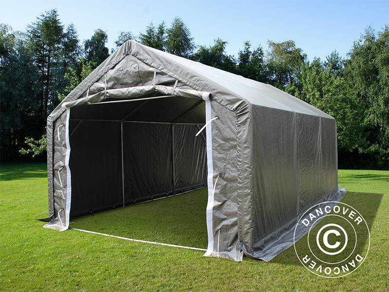 Storage shelter PRO 4x6x2x3.1 m, PE, Grey