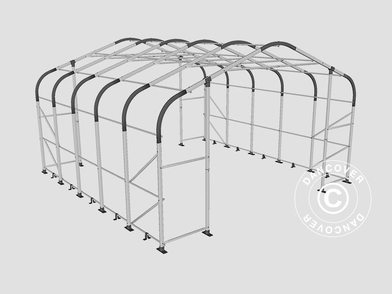 Storage shelter PRO 6x6x3.7 m, PE, Grey