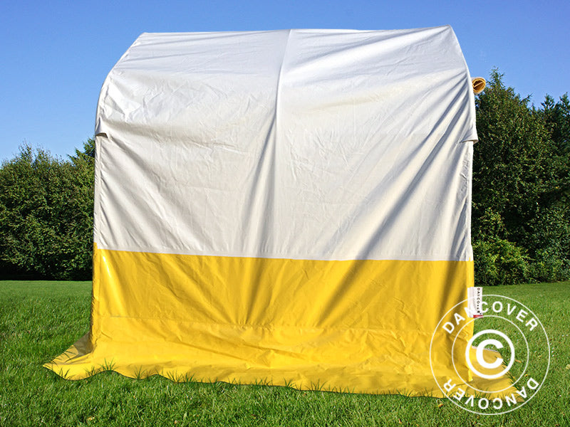 Storage work tent PRO 2x2x2 m, PVC, White/Yellow, Flame retardant