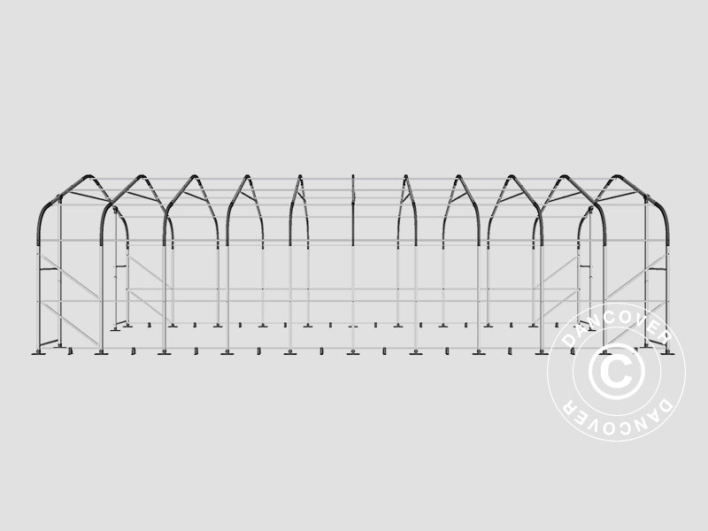 Storage shelter PRO 6x12x3.7 m PVC w/skylight, Green