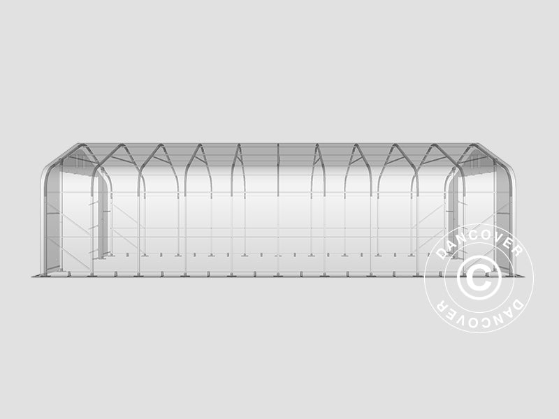 Storage shelter PRO 6x12x3.7 m PVC w/skylight, Grey