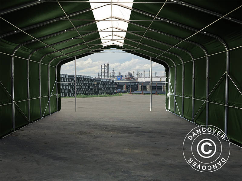 Storage shelter PRO 7x14x3.8 m PVC w/skylight, Green