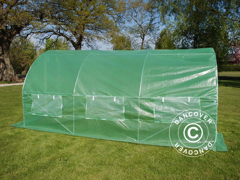 Polytunnel Greenhouse 3x4.5x2 m, 13.5 m², Green