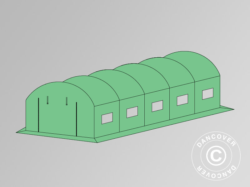 Cover for polytunnel greenhouse, 3x8x2m, 140 g/m2 PE, Green