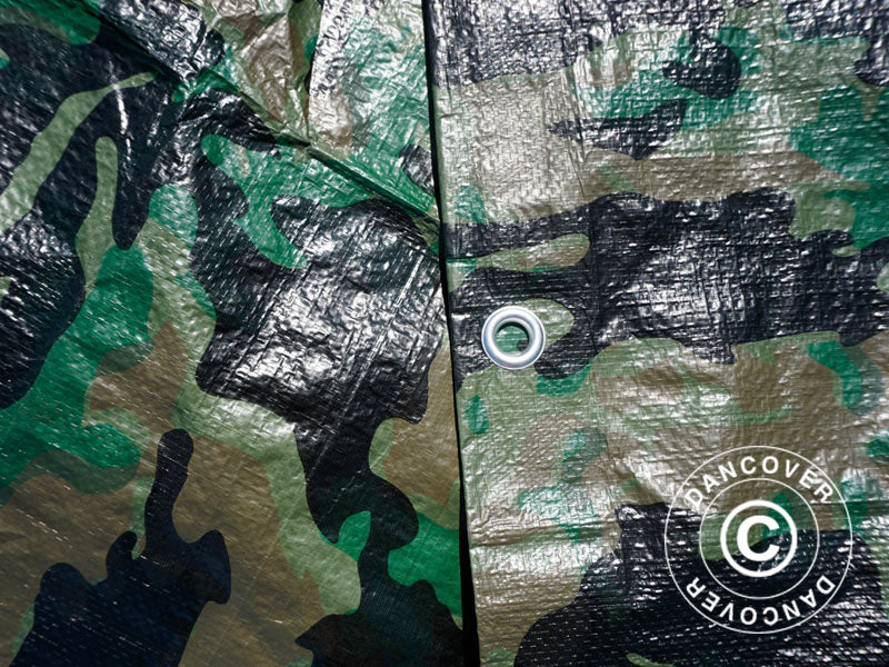 Camouflage tarpaulin Woodland 1.9x3 m, 100g/m²
