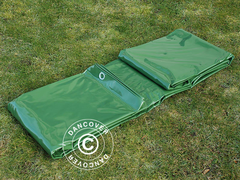 Tarpaulin 4x6 m, PVC 500 g/m², Green, Flame retardant