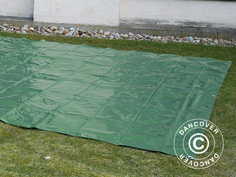 Tarpaulin 4x6 m, PVC 600 g/m² Green, Flame retardant