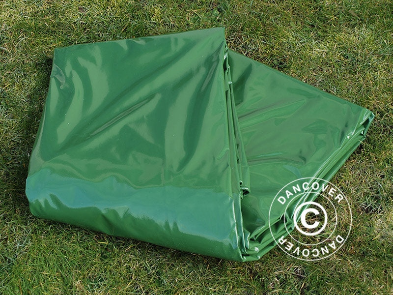 Tarpaulin 6x8 m, PVC 600 g/m², Green, Flame retardant