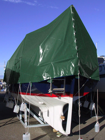 Tarpaulin 6x10 m, PVC 500 g/m², Green, Flame retardant