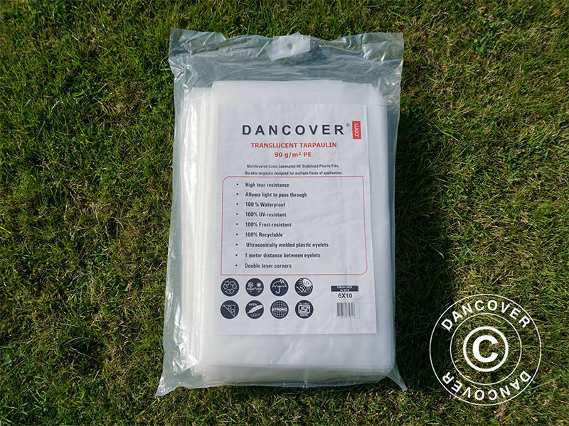 Tarpaulin 4x6 m, PE 90 g/m², Translucent