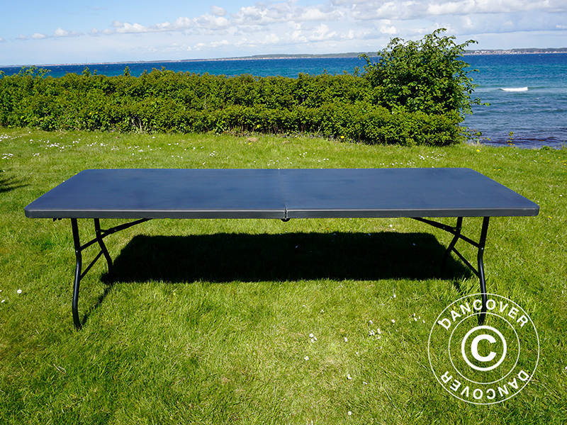Folding Table 240x76x74 cm, Black (10 pcs.)