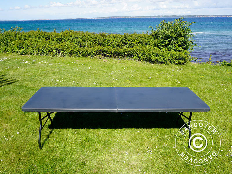 Folding Table 240x76x74 cm, Black (25 pcs.)