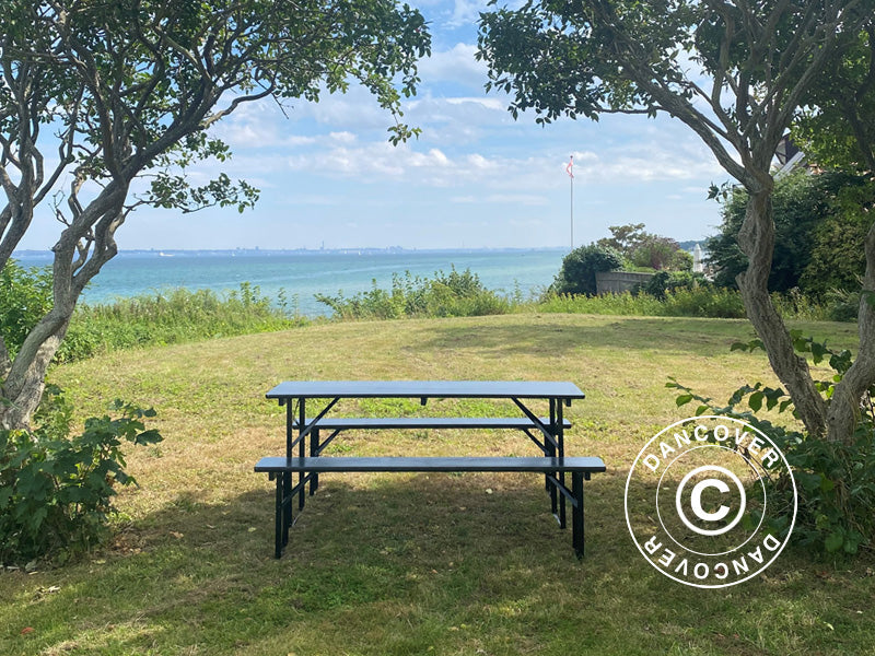 Beer Table Set PRO 200x60x78 cm, Black