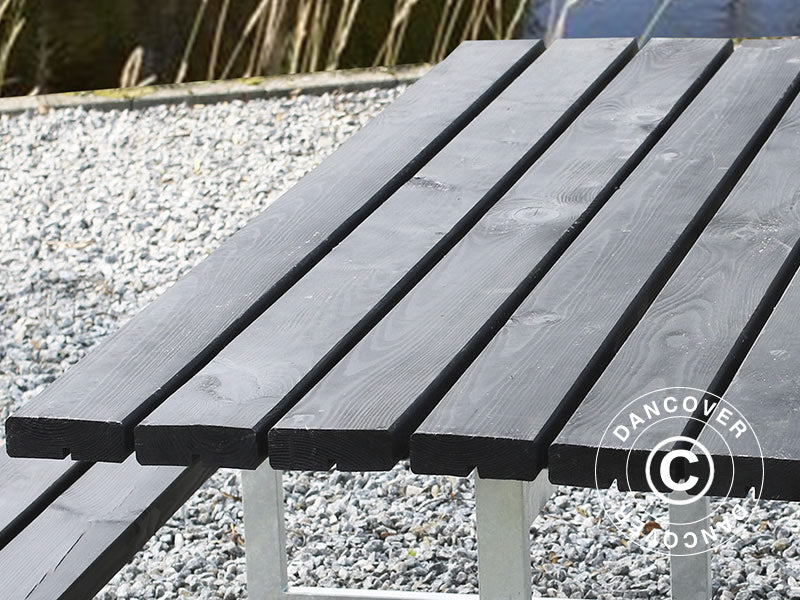 Picnic table, 1.4x1.75x0.72 m, Black