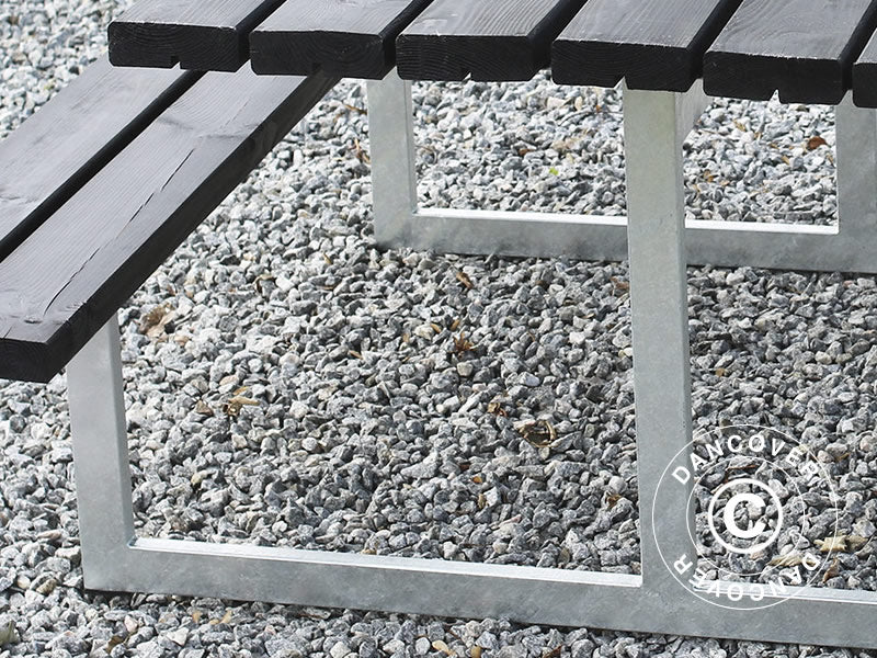 Picnic table, 1.4x1.75x0.72 m, Black
