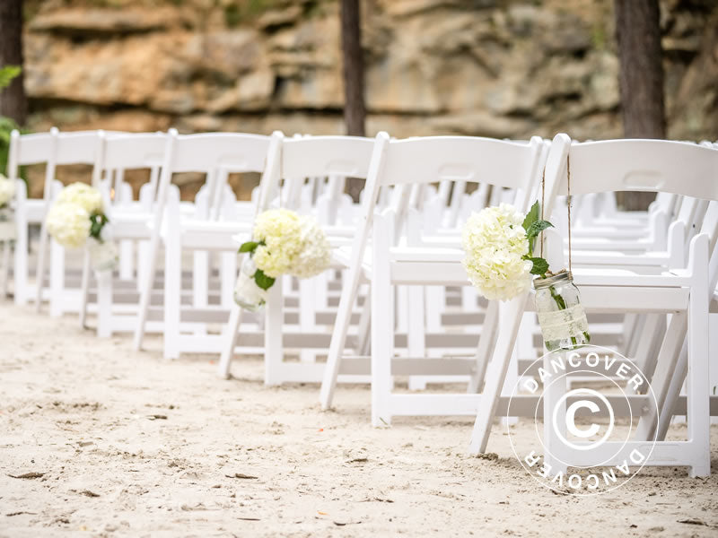 Padded Folding Chairs 44x46x77 cm, White, 24 pcs