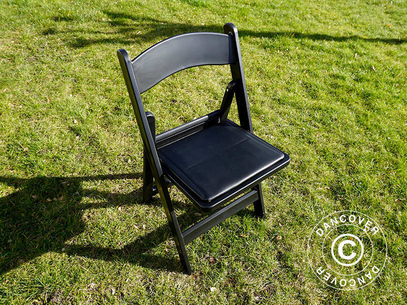 Padded Folding Chairs Black 44x46x77 cm, 8 pcs.