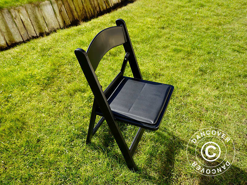 Padded Folding Chairs, Black, 44x46x77 cm, 24 pcs.