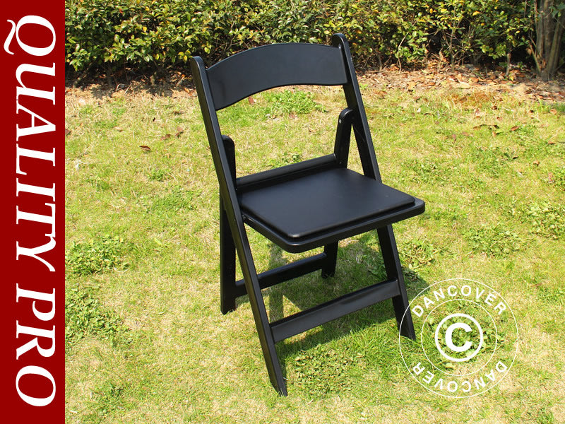 Padded Folding Chairs, Black, 44x46x77 cm, 24 pcs.